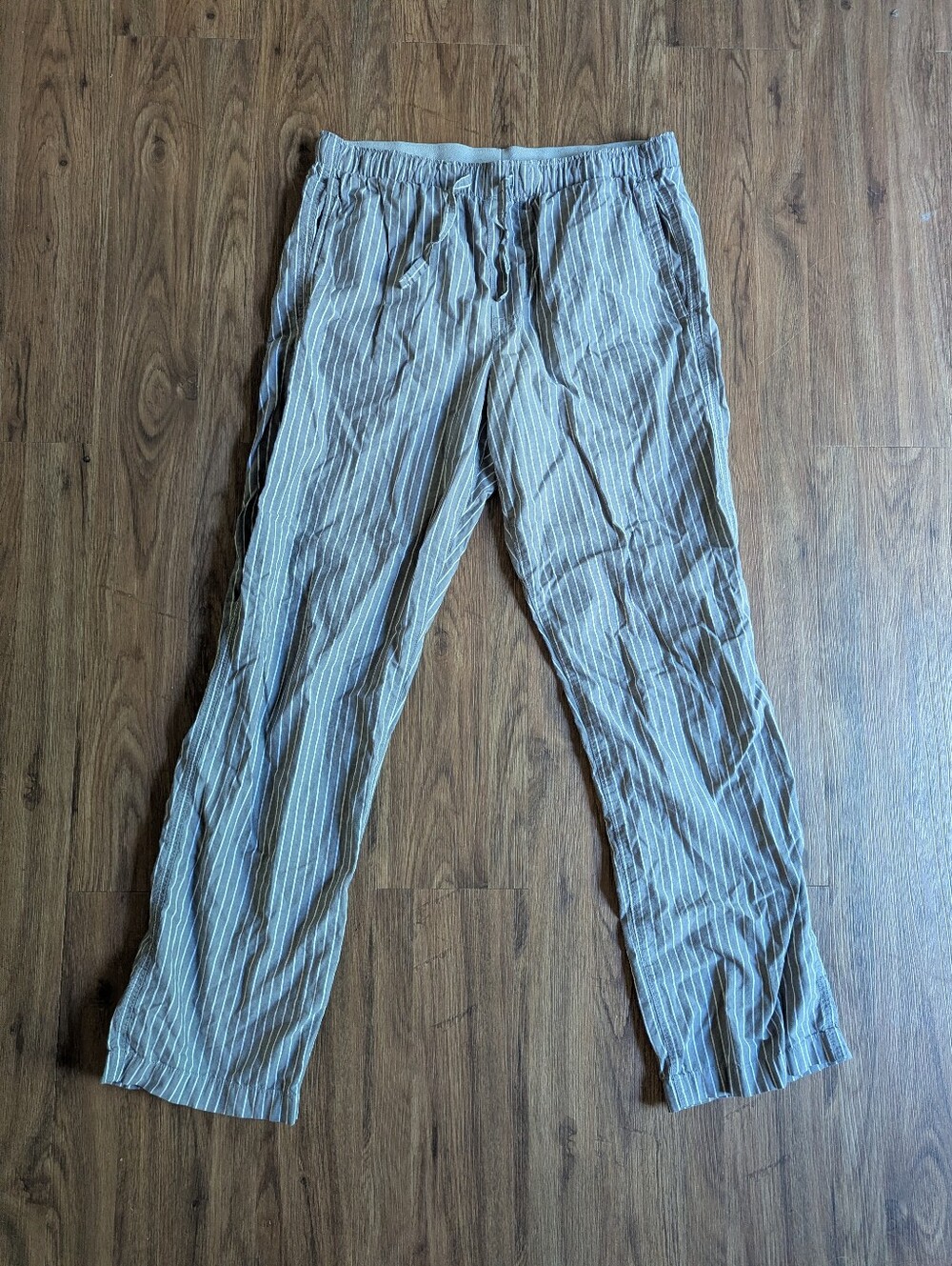 GAP Gray Pinstripe Drawstring Pajama Pants